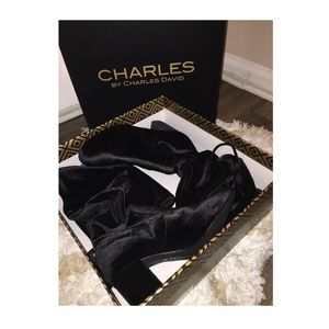 Black Velvet Over the knee boots